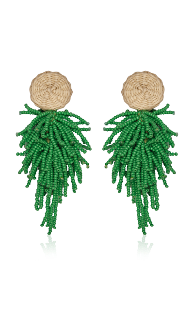 Shop Johanna Ortiz Women's Glass Beaded Luxurious Experience Earrings In Orange,green