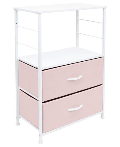 Shop Sorbus End Table With 2 Drawers. In Pink
