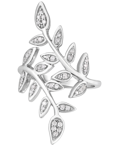 Macy's Diamond Vine Statement Ring (1/4 Ct. T.w.) In Sterling Silver In Sterling Silver