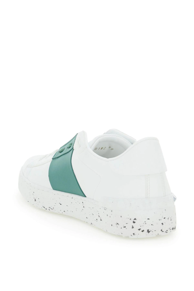 Shop Valentino 'open For A Change' Bio-based Sneakers In White,green