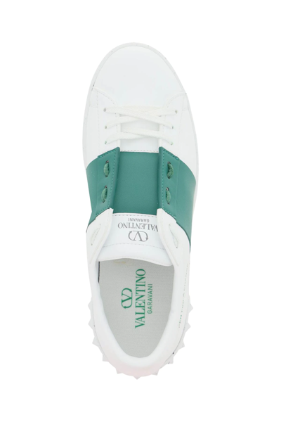 Shop Valentino 'open For A Change' Bio-based Sneakers In White,green