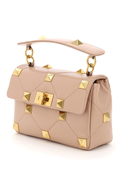 Shop Valentino Roman Stud The Shoulder Bag Medium In Pink