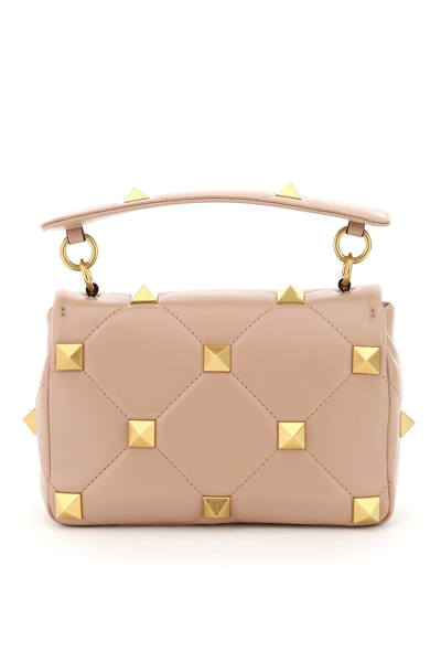Shop Valentino Roman Stud The Shoulder Bag Medium In Pink