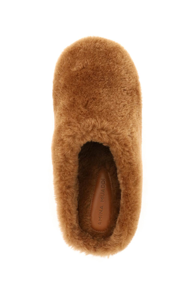 Shop Amina Muaddi Giuly Slipper In Beige