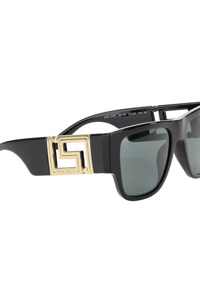 Shop Versace Greca Sunglasses In Black