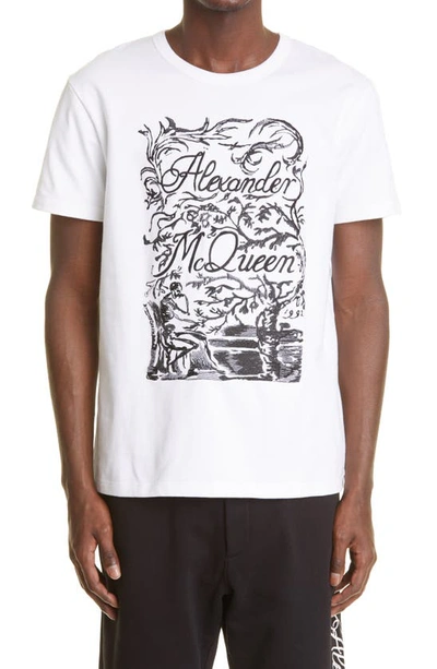Shop Alexander Mcqueen Blake Illustration Embroidered T-shirt In White