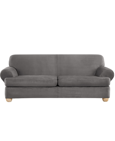 Shop Sure Fit Four Piece Slipcover In Slate Gray
