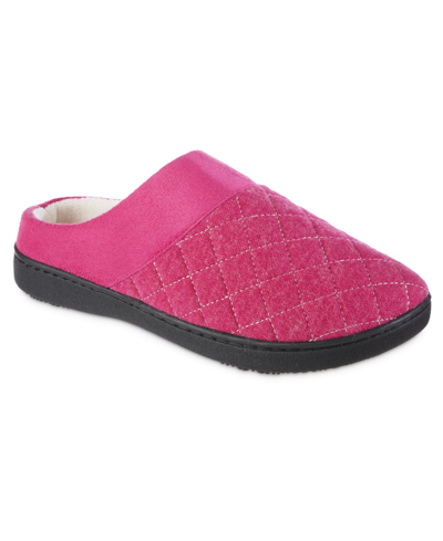 Shop Isotoner Signature Women's Diamond Quilted Morgan Hoodback Slippers In Very Berry