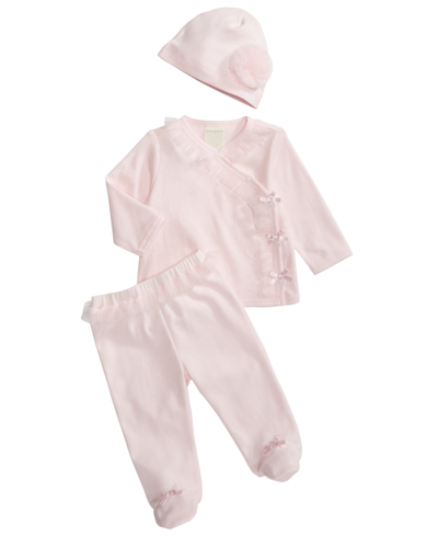 Shop First Impressions Baby Girls Take Me Home 3 Piece Set, Created For Macy's In Pink