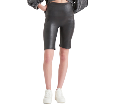 Shop Black Tape Coated Bike Shorts In Black