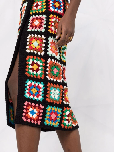 Shop Alanui Crochet-design Skirt In Black