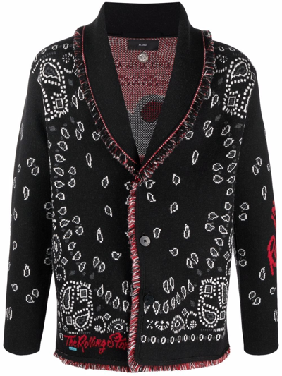 Shop Alanui It's Only Rocknroll Cardigan In Black