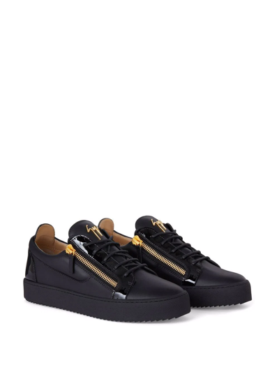 Giuseppe Zanotti Frankie Crocodile-embossed Low-top Sneakers In Black