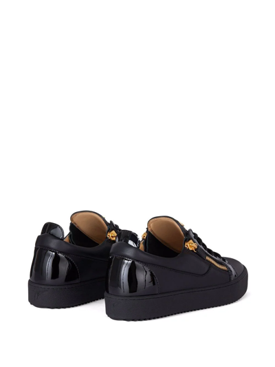 Giuseppe Zanotti Frankie Crocodile-embossed Low-top Sneakers In Black