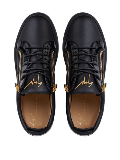 Giuseppe Zanotti Frankie Crocodile-embossed Low-top Sneakers In Black