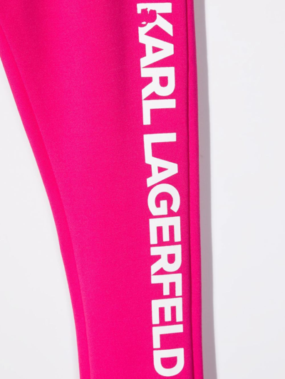 Shop Karl Lagerfeld Logo-print Leggings In Pink
