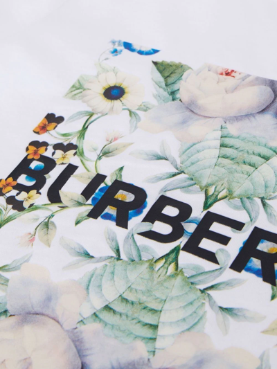 Shop Burberry Montage-print Short-sleeve T-shirt In White