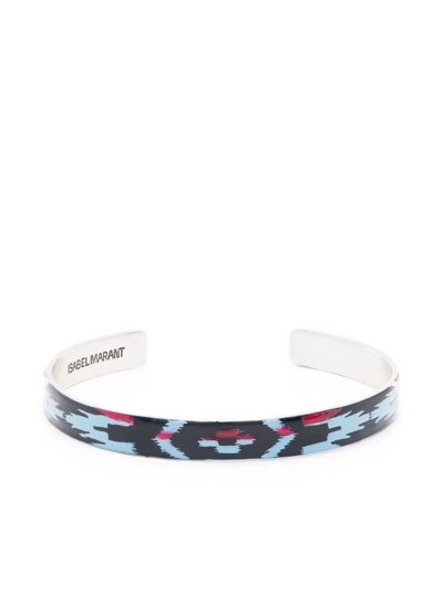 Shop Isabel Marant Ikat Resin Bracelet In Blue