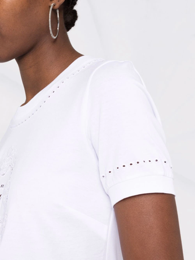 Dolce & Gabbana Broderie-anglaise Cotton T-shirt In White