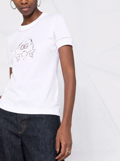 Dolce & Gabbana Broderie-anglaise Cotton T-shirt In White