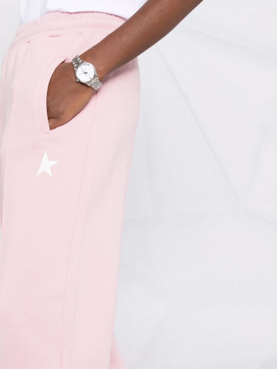 Shop Golden Goose Star-logo Straight-leg Trousers In Pink