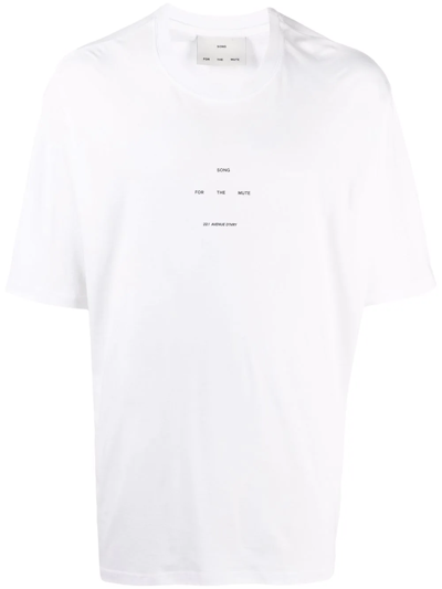 Shop Song For The Mute Logo Crew-neck T-shirt In White