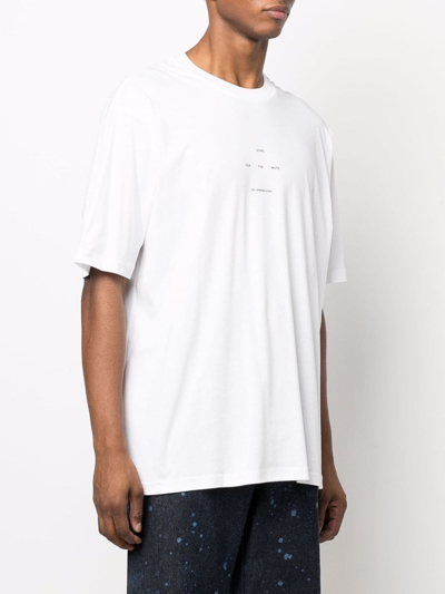 Shop Song For The Mute Logo Crew-neck T-shirt In White