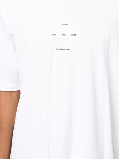 Shop Song For The Mute Logo Crew-neck T-shirt In White