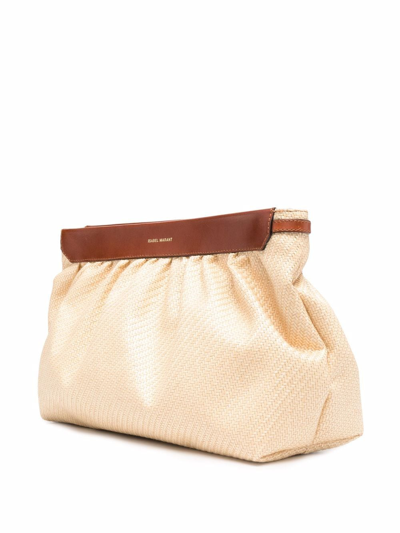 Shop Isabel Marant Luz Zipped Clutch In Neutrals