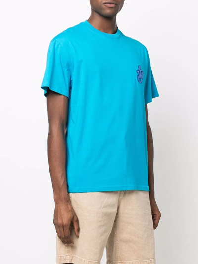 Shop Jw Anderson Logo-patch T-shirt In Blue