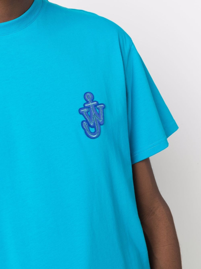 Shop Jw Anderson Logo-patch T-shirt In Blue