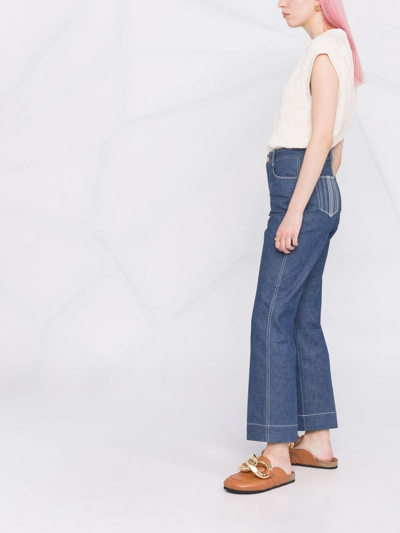 Tory Burch Straight-leg Denim Jeans In Blue