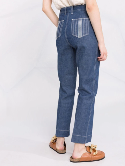 Tory Burch Straight-leg Denim Jeans In Blue