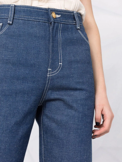 Tory Burch Straight-leg Denim Jeans In Blue