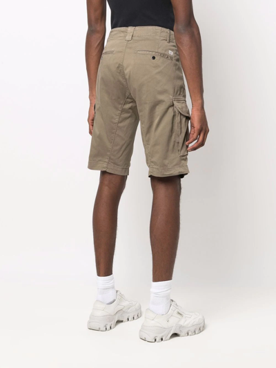 Shop C.p. Company Logo-patch Cargo Shorts In Neutrals