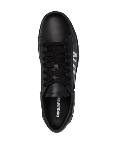 Shop Dsquared2 Icon-print Low-top Sneakers In Black