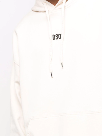 Shop Dsquared2 Logo Detail Hoodie In Nude