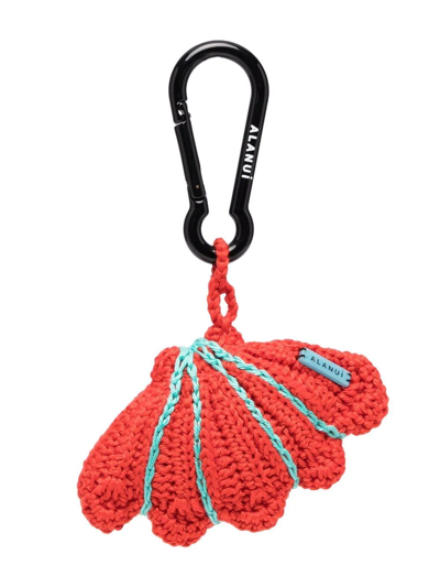 Shop Alanui Crochet Shell Keyring In Rot