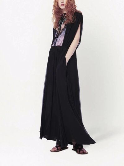 Shop Victoria Beckham Embellished Silk Maxi Dress In Schwarz