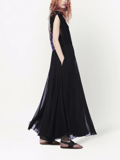Shop Victoria Beckham Embellished Silk Maxi Dress In Schwarz