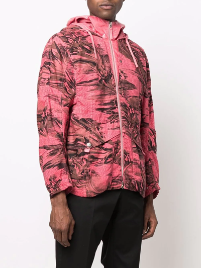 Shop Stone Island Shadow Project Floral-print Bomber Jacket In Rosa