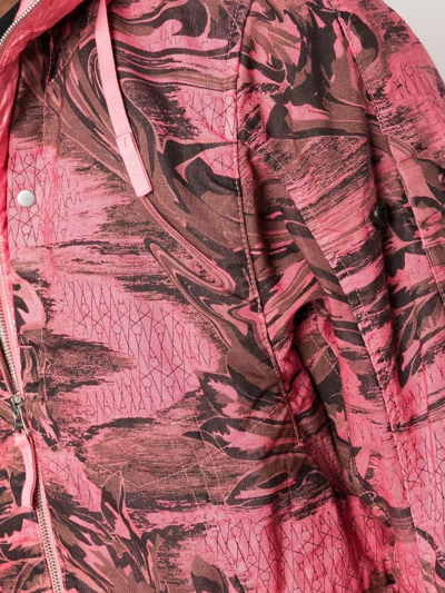 Shop Stone Island Shadow Project Floral-print Bomber Jacket In Rosa