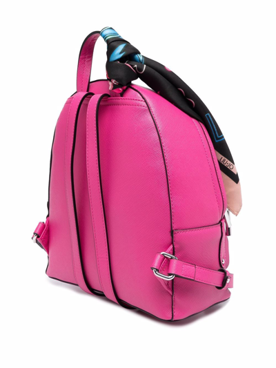 Shop Liu •jo Scarf-detail Backpack In Rosa
