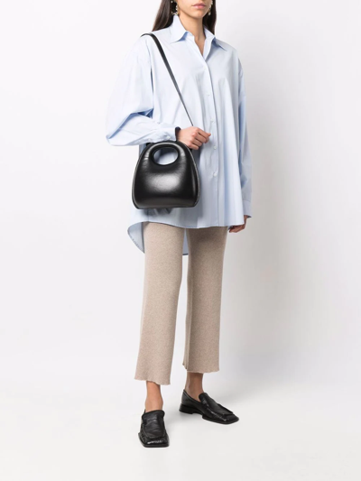 Shop Lemaire Leather Egg Bag In Schwarz