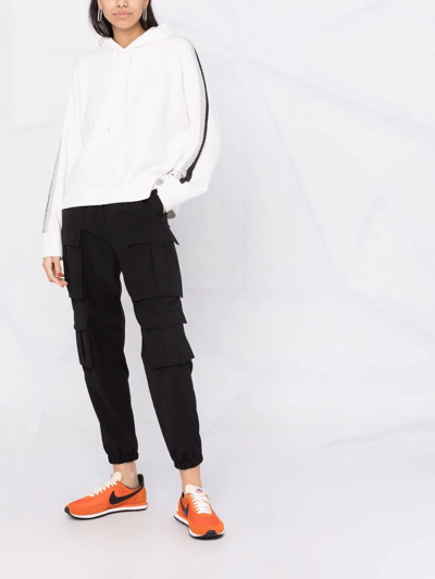 Tommy Hilfiger Side-stripe Knitted Hoodie In Weiss