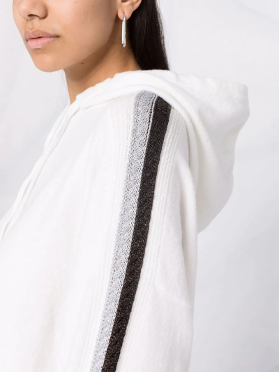 Tommy Hilfiger Side-stripe Knitted Hoodie In Weiss
