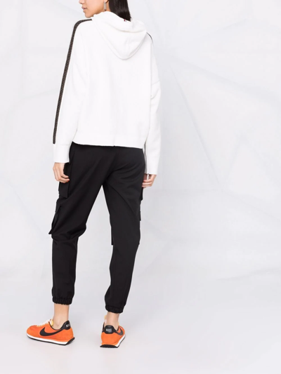 Tommy Hilfiger Side-stripe Knitted Hoodie In Weiss
