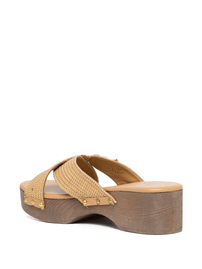 Shop Ancient Greek Sandals Marilisa Crosstrap Clog Sandals In Braun