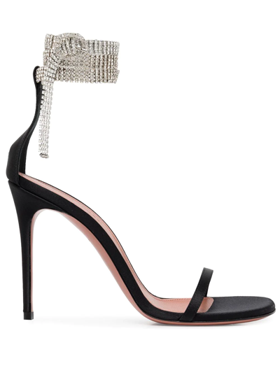 Shop Amina Muaddi Giorgia Crystal-strap Sandals In Black