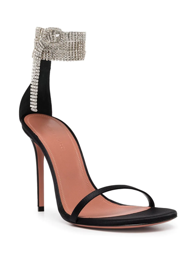 Shop Amina Muaddi Giorgia Crystal-strap Sandals In Black